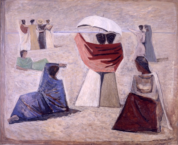 Massimo Campigli (Max Ihlenfeldt), Le spose dei marinai, 1934, olio su tela Massimo Campigli (Max Ihlenfeldt), Le spose dei marinai, 1934, olio su tela