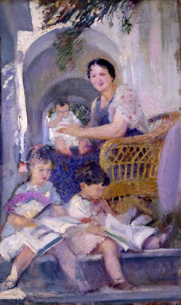 Armando Spadini, Gruppo di famiglia sotto gli archi, (1914), olio su tela Armando Spadini, Gruppo di famiglia sotto gli archi, (1914), olio su tela