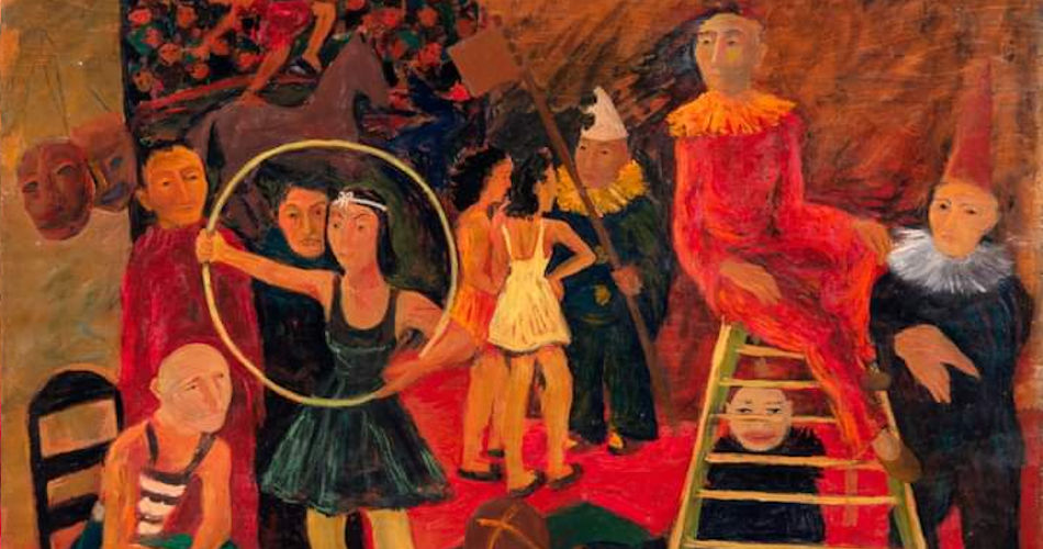 Arnaldo Badodi, Il Circo, 1939, Dipinto olio su tavola,71 × 91 cm, Collezione Giuseppe Iannaccone