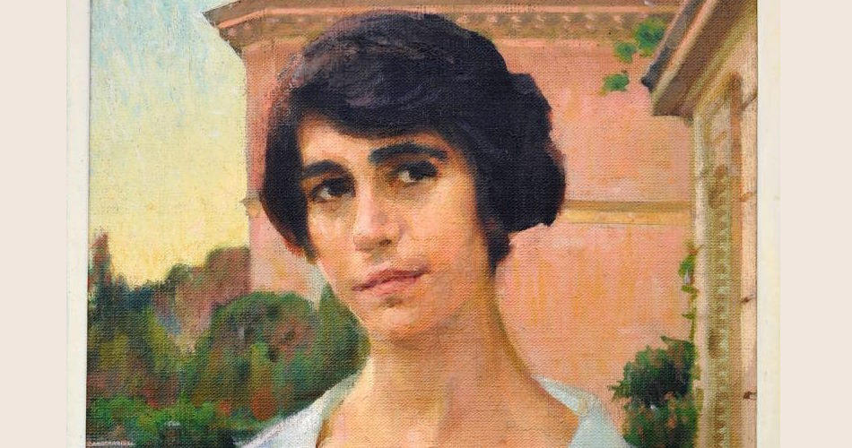 Giacomo Balla, Particolare di Ritratto femminile (Annina Levi), 1930-40, olio su tela, AM 5350