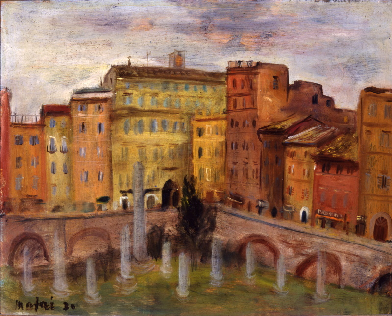 1.	Mario Mafai,  Le case del Foro Traiano, 1930 olio su tavola, cm 40x50 Roma, Galleria d’Arte Moderna