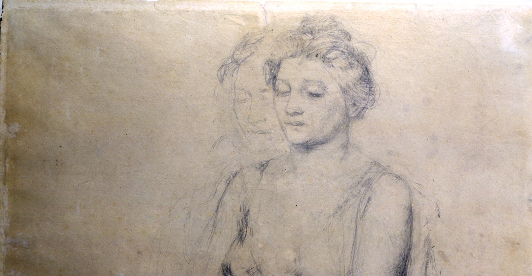 Vincenzo Gemito, Donna seduta (Anna), 1903, matita su carta, inv.  AM 953 (particolare) 
