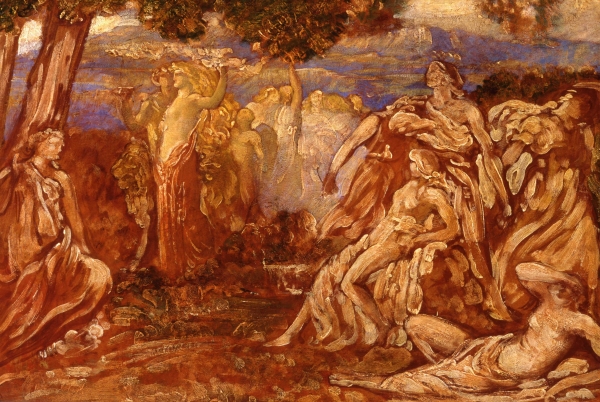 Adolfo De Carolis, Venere e Adone, 1903, olio su cartone