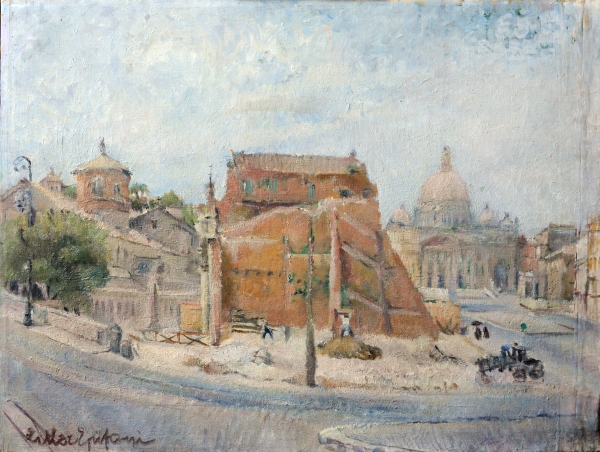 Esther Epifani, Demolizioni Zona dei Borghi (1937-1940), olio su tela