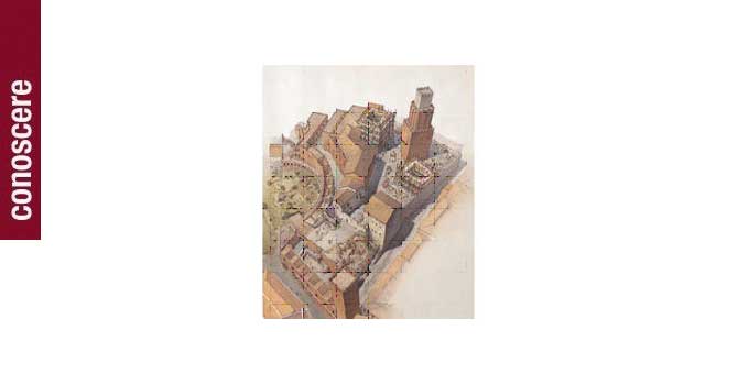 Ricostruzione grafica dei Mercati di Traiano in età Medioevale Ricostruzione grafica dei Mercati di Traiano in età Medioevale