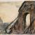 3 M. BAROSSO, «Portale negli orti del card. Carpi poche ore prima della demolizione. Zona scavata nella Velia per Via dell’Impero», acquerello su carta (5 febbraio 1932) Museo di Roma, Gabinetto delle Stampe, MR 2510
