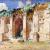 4 O. FERRETTI, Giardino di Villa Rivaldi. Muro di sostegno rinascimentale con nicchie poggiante su una struttura antica, acquerello su cartoncino (1932) Museo di Roma, Gabinetto delle Stampe, MR 886 (© Roma - Sovrintendenza Capitolina ai Beni Culturali - Museo di Roma)