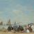 Eugène Boudin. Sulla spiaggia di Trouville, 1863, olio tu tavola. Collezione Mr. e Mrs. Paul Mellon, 1983.1.14