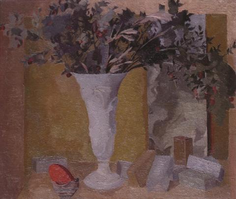 6.	Roberto Melli           Natura morta (Composizione), 1935 olio su tela, cm 58x68 Roma, Galleria d’Arte Moderna