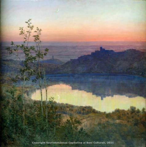 Enrico Coleman, Speculum Dianae – Lago di Nemi, 1909, olio su tela, inv. AM 4