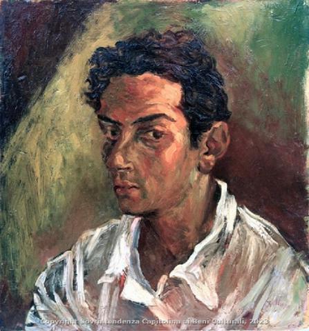 Renato Guttuso (Bagheria 1912 – Roma 1987) Autoritratto, 1937 Olio su compensato, cm 50 x 42,5 Inv. AM 1274