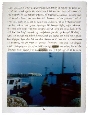Jan Svenungsson, Hebdomeros, Seite 22, 1999, foto e tecnica mista su carta, 57x75 cm