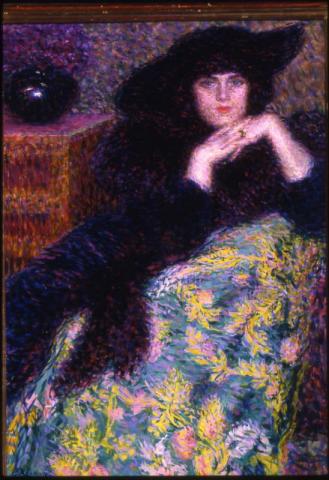 Enrico Lionne, Violette, olio su tela del 1913