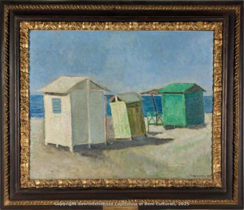 Pasquarosa Marcelli (Bertoletti) - Cabine (Capanne sulla spiaggia - Portoferraio), 1927