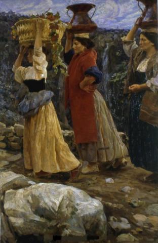 Umberto Coromaldi, Verso il paese (1911), olio su tela